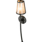 Meyda Lighting Verheven 5" Gunmetal Wall Sconce With Silver Mica Shade Glass