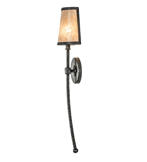 Meyda Lighting Verheven 5" Gunmetal Wall Sconce With Silver Mica Shade Glass