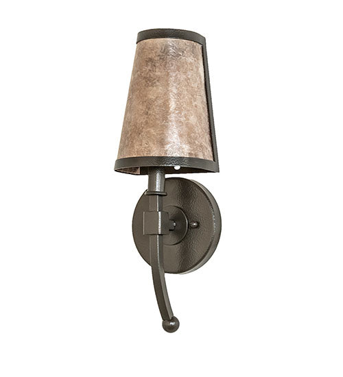 Meyda Lighting Verheven 5" Timeless Bronze Vein Wall Sconce With Silver Mica Shade Glass