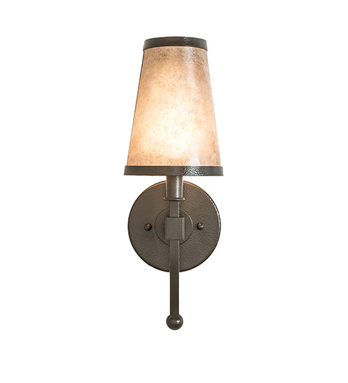 Meyda Lighting Verheven 5" Timeless Bronze Vein Wall Sconce With Silver Mica Shade Glass