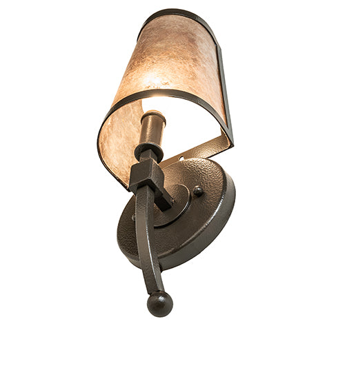 Meyda Lighting Verheven 5" Timeless Bronze Vein Wall Sconce With Silver Mica Shade Glass