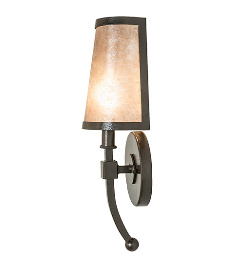 Meyda Lighting Verheven 5" Timeless Bronze Vein Wall Sconce With Silver Mica Shade Glass