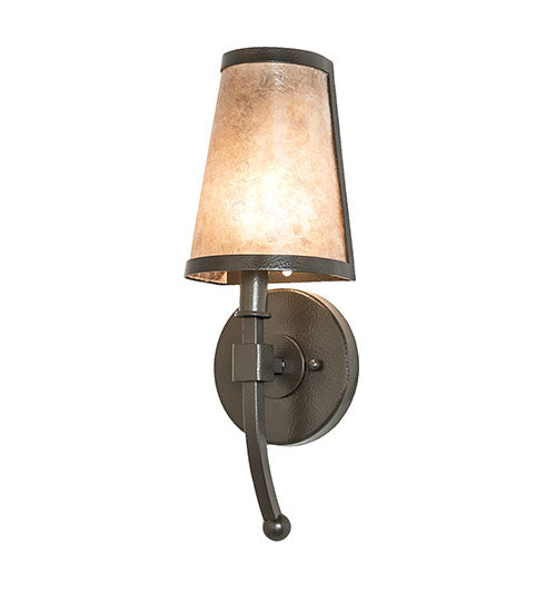 Meyda Lighting Verheven 5" Timeless Bronze Vein Wall Sconce With Silver Mica Shade Glass