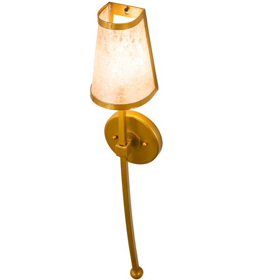 Meyda Lighting Verheven 5" Transparent Gold Over Nickel Wall Sconce With Silver Mica Shade Glass