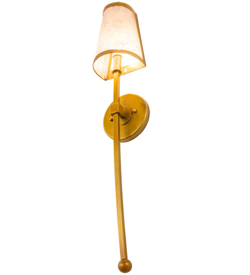 Meyda Lighting Verheven 5" Transparent Gold Over Nickel Wall Sconce With Silver Mica Shade Glass