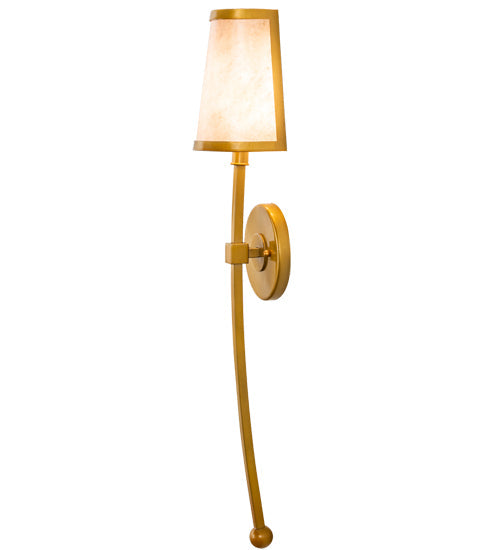 Meyda Lighting Verheven 5" Transparent Gold Over Nickel Wall Sconce With Silver Mica Shade Glass