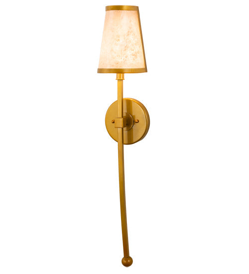 Meyda Lighting Verheven 5" Transparent Gold Over Nickel Wall Sconce With Silver Mica Shade Glass