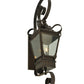 Meyda Lighting Verona 12" 3-Light Gilded Tobacco Lantern Wall Sconce With Clear Seeded Shade Glass