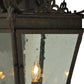 Meyda Lighting Verona 12" 3-Light Gilded Tobacco Lantern Wall Sconce With Clear Seeded Shade Glass