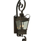 Meyda Lighting Verona 12" 3-Light Gilded Tobacco Lantern Wall Sconce With Clear Seeded Shade Glass