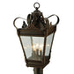 Meyda Lighting Verona 17" 3-Light Gilded Tobacco Post Mount Light With Clear Seeded Shade Glass