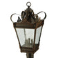 Meyda Lighting Verona 17" 3-Light Gilded Tobacco Post Mount Light With Clear Seeded Shade Glass