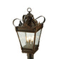 Meyda Lighting Verona 17" 3-Light Gilded Tobacco Post Mount Light With Clear Seeded Shade Glass