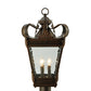 Meyda Lighting Verona 17" 3-Light Gilded Tobacco Post Mount Light With Clear Seeded Shade Glass