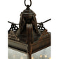 Meyda Lighting Verona 17" 3-Light Gilded Tobacco Post Mount Light With Clear Seeded Shade Glass