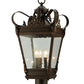 Meyda Lighting Verona 17" 3-Light Gilded Tobacco Post Mount Light With Clear Seeded Shade Glass