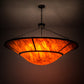 Meyda Lighting Vesuvius 62" 12-Light Timeless Bronze Inverted Pendant Light With Red Maduro Idalight Shade Glass