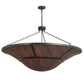 Meyda Lighting Vesuvius 62" 12-Light Timeless Bronze Inverted Pendant Light With Red Maduro Idalight Shade Glass