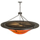 Meyda Lighting Vesuvius 62" 12-Light Timeless Bronze Inverted Pendant Light With Red Maduro Idalight Shade Glass