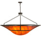 Meyda Lighting Vesuvius 62" 12-Light Timeless Bronze Inverted Pendant Light With Red Maduro Idalight Shade Glass