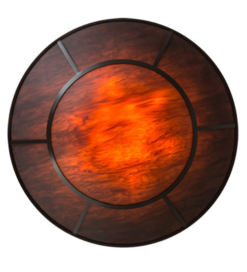 Meyda Lighting Vesuvius 62" 12-Light Timeless Bronze Inverted Pendant Light With Red Maduro Idalight Shade Glass