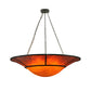 Meyda Lighting Vesuvius 62" 12-Light Timeless Bronze Inverted Pendant Light With Ruby And Amber Shade Glass