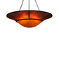 Meyda Lighting Vesuvius 62" 12-Light Timeless Bronze Inverted Pendant Light With Ruby And Amber Shade Glass