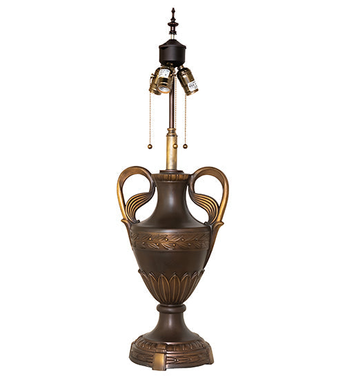 Meyda Lighting Victor Laurel 31" 3-Light Highlighted Mahogany Bronze Urn Table Lamp Base