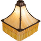 Meyda Lighting Victoria 15" Craftsman Brown & Mahogany Bronze Frame With Beige Art Shade Glass