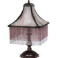 Meyda Lighting Victoria 21" Mahogany Bronze Table Lamp With Pink Shade Glass