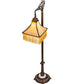 Meyda Lighting Victoria 59" Mahogany Bronze Bridge Arm Floor Lamp With Beige Art Shade Glass