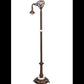 Meyda Lighting Victoria 59" Mahogany Bronze Bridge Arm Floor Lamp With Beige Art Shade Glass