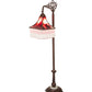 Meyda Lighting Victoria 60" Mahogany Bronze Bridge Arm Floor Lamp With Burgundy Red Shade Glass