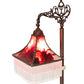 Meyda Lighting Victoria 60" Mahogany Bronze Bridge Arm Floor Lamp With Burgundy Red Shade Glass