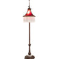 Meyda Lighting Victoria 60" Mahogany Bronze Bridge Arm Floor Lamp With Burgundy Red Shade Glass