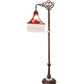 Meyda Lighting Victoria 60" Mahogany Bronze Bridge Arm Floor Lamp With Burgundy Red Shade Glass