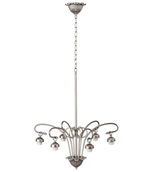 Meyda Lighting Victorian 26" 6-Light Nickel Chandelier Hardware