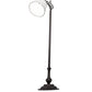 Meyda Lighting Victorian 60" Mahogany Bronze Bridge Arm Floor Lamp With Beige Pleated Textrene Shade