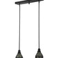 Meyda Lighting Victorian Flourish 27" 2-Light Craftsman Brown Island Pendant Light With Pink and Beige Shade Glass