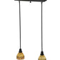Meyda Lighting Victorian Flourish 27" 2-Light Craftsman Brown Island Pendant Light With Pink and Beige Shade Glass