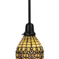 Meyda Lighting Victorian Flourish 27" 2-Light Craftsman Brown Island Pendant Light With Pink and Beige Shade Glass