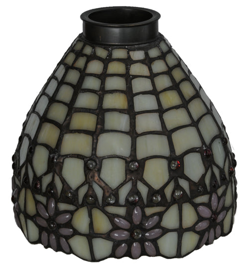 Meyda Lighting Victorian Flourish 6" Pink & Beige Shade Glass