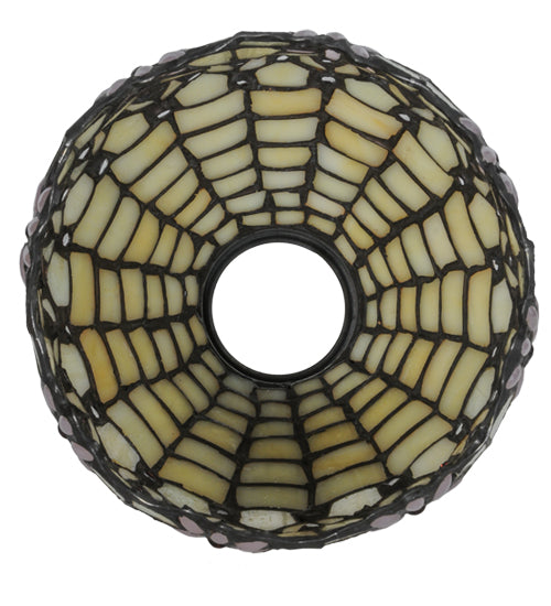 Meyda Lighting Victorian Flourish 6" Pink & Beige Shade Glass