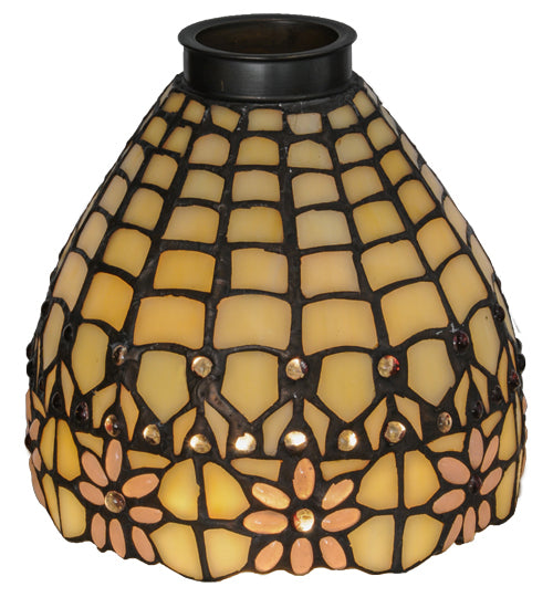 Meyda Lighting Victorian Flourish 6" Pink & Beige Shade Glass