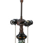 Meyda Lighting Videira Florale 23" 2-Light Mahogany Bronze Table Lamp With Multi-Colored Shade Glass