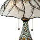 Meyda Lighting Videira Florale 23" 2-Light Mahogany Bronze Table Lamp With Multi-Colored Shade Glass
