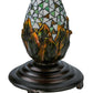 Meyda Lighting Videira Florale 23" 2-Light Mahogany Bronze Table Lamp With Multi-Colored Shade Glass