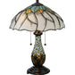 Meyda Lighting Videira Florale 23" 2-Light Mahogany Bronze Table Lamp With Multi-Colored Shade Glass