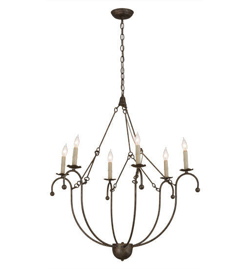 Meyda Lighting Vienna 32" 6-Light Corinth Chandelier With White Faux Candlelight