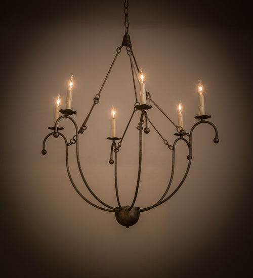 Meyda Lighting Vienna 32" 6-Light Corinth Chandelier With White Faux Candlelight